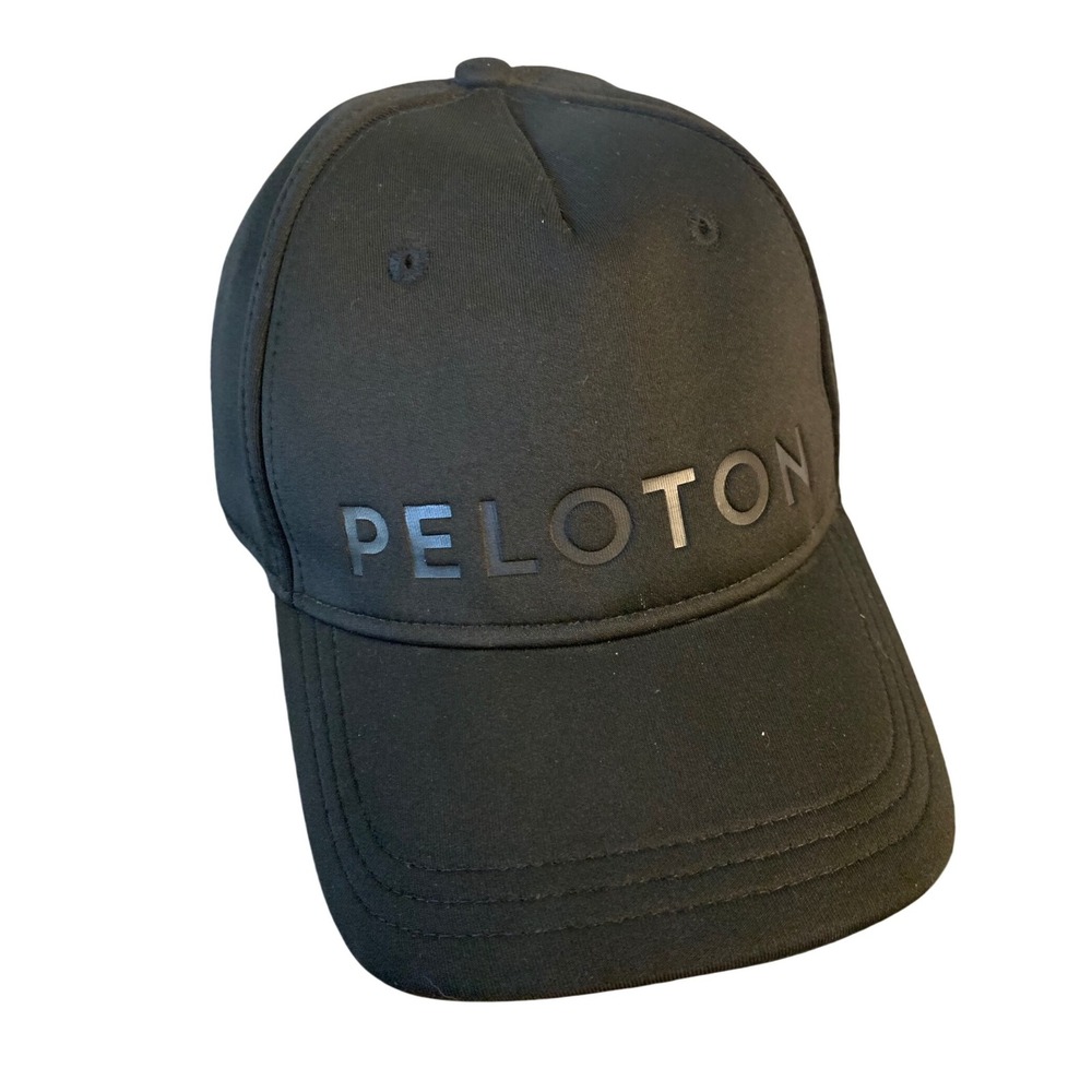 Peloton Adjustable Performance Baseball Cap Black Red Strap Athletic Hat OSFM